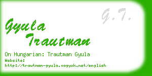 gyula trautman business card